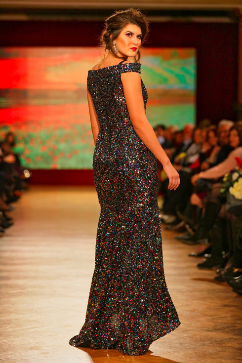 Rochie voal paietat V528